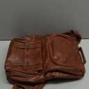 Vintage Faux Leather Backpack, Slim Laptop Backpack Travel Waterproof Pack Weekend Daypack Bag for Men Women,Brown