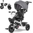 7-in-1 Tricycle for 18 Months to 5 Years, Rotatable Seat for Toddlers 1.5-3, Tricycle for 3-5 Years with DIY Stickers, All-Terrain Rubber Tires, Double Brake (White)