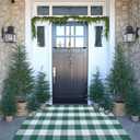 Christmas Outdoor Mat Buffalo Plaid Christmas Decor Rug Cotton Hand-Woven Layered Door Mats Washable Carpet for Front Porch, Kitchen, Farmhouse, Entryway (3' x 5' (Rectangular))