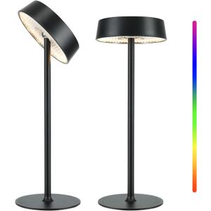 Cordless Lamp, Rechargeable Table Lamp, Battery Operated, RGB Dimmable Touch Control, 3 Color Temperatures, LED Memory Function, Portable Outdoor Waterproof Desk Lamp, Restaurant Dining Patio Kitchen