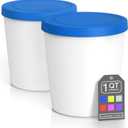 BALCI - Premium Ice Cream Containers (2 Pack - 1 Quart Each) Perfect Freezer Storage Tubs with Lids for Ice Cream, Sorbet and Gelato! - Blue