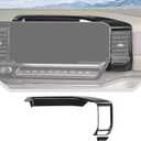 JeCar for Silverado Carbon Fiber Interior Center Console Dash Panel Trim Cover Trim for 2022 2023 2024 Chevrolet Chevy Silverado 1500 (1pcs)