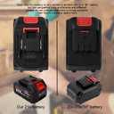21V Lithium Battery with Electric Quantity Display, 4.0 Ah Battery with Charger Adapter Led Indicator Compatible with Leaf Blower and Mini Saw
