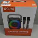 Karaoke Machine, Portable Bluetooth Speaker with 2 Wireless Microphones for Adults & Kids with Lights, Karaoke Microphone with PA System Supports USB/TF/FM/AUX for Home Party Home System Packages (Black)