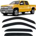 Tape on Window Visors rain Guards Vent Deflectors Rain Guards for 07-14 Chevy Silverado & GMC Sierra 1500 2500HD 3500HD Crew Cab, Avalanche Suburban Yukon XL, 94515