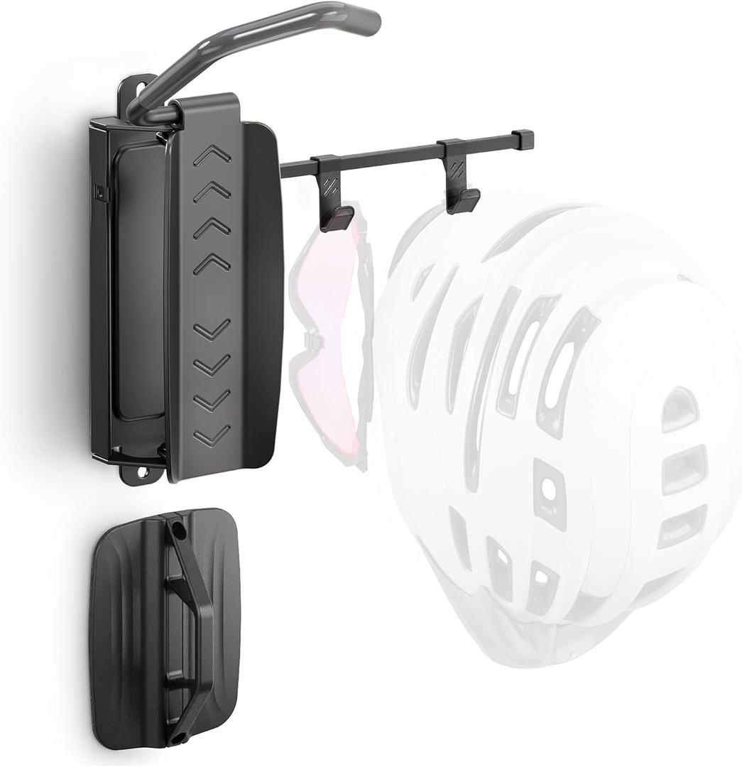 MonTEK Swivel Bike Wall Mount, Bike Hangers for Garage, Bike Wall Mount with Two Extra Storage Hooks, Bike Hanger Wall Mount for Space Saving, Bike Rack Garage Holds Up to 77 Lbs