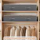 Budding Joy 90L Under Bed Storage Containers, Closet Organizers and Storage Bins, Foldable Underbed Storage Bags for Linen Sheets, Blanket, Clothing, Comforter, Sweaters, Pillows, Wrapping Paper, Grey