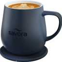 12oz IntelliHeat Coffee Mug | Baristas Choice | Exclusive Wireless SmartSense Pad | Maintains Perfect 135F | Hand-Crafted Ceramic Mug & Lid | for Tea Drinkers | Backed for Life - Blue