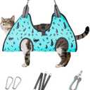 Dog&Cat Grooming Hammock - Pet Harness for Grooming Nail Trimming (XS 15lb), Dog Sling for Nail Clipping, Dog Hanging Holder for Cutting Nail with Nail Clippers (Cyan)