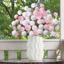 INQCMY Artificial Flowers 12 Pcs Fake Chrysanthemums Faux Kiku Flower Long Stem 20" Realistic Silk Pompon Mums for Vase Wedding Bouquets Centerpieces Home Decor (White Pink)