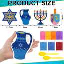 Sosation 24 Set 5 Inch Hanukkah Sand Art Kits Gift Self Adhesive Painting for Adult Chanukah DIY Art Craft Pictures with 7 Colorful Sand for Hanukkah Christmas Jewish Party Favors