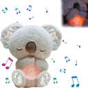 Relief Koala Breathing Stuffed Toy, Anxiety Relief Plush Breathing Animal, Sleeping Koala Plush Breathing with Music Lights and Rhythmic Breathing Movements, Birthday Gifts for Adults and Kids