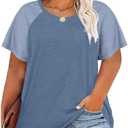 HDLTE Womens Plus Size Tops Floral Bell Sleeves Blouses Summer Crewneck Tunic Loose Casual T Shirts 5XL