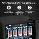 Electactic Wine Fridge Freestanding Counter-top 12 Bottles, 50 Cans Wine Cellar Drink Cooler for Soda, Canned Beer, Adjustable Digital Temperature Control for Home Dorm Office, Black, 1.3 cu.ft