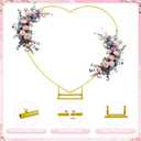 6.7FT Heart Arch Stand for Proposal Heart Shaped Metal Balloon Arch Kit Gold Wedding Heart Arch Backdrop Stand for Ceremony, Valentine's Day, Baby Shower, Birthday Party Decorations
