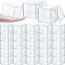 Yulejo 30pcs Sturdy Acrylic Storage Boxes, Clear Plastic Square Cube Containers with Lid, 3.3 x 3.3 x 3.3 Inch, for Candy, Jewelry, Organizer, Storage Boxes
