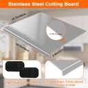 Stainless Steel Cutting Board with 2 Pack Non-Slip Mats, Yoposeo Heavy Duty Baking Cutting Chopping Boards for Kitchen, Meat, Fruits, Vegetables, Bread and Baking (19.7" X 15.7"/ 50 X 40cm)