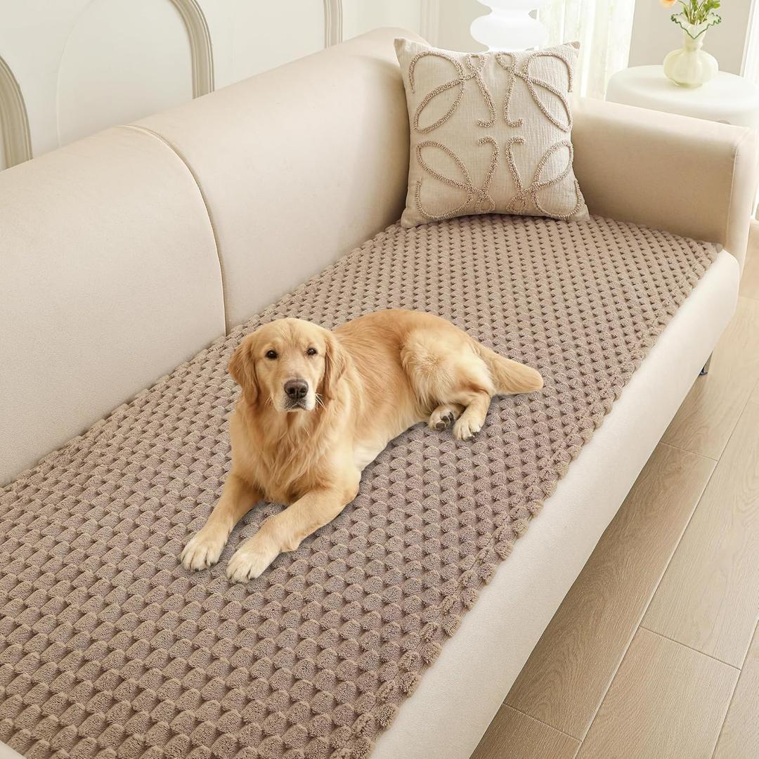 Foxdecor Dog Couch Cover Protector, Sofa Covers for Pets Washable, Non Slip Pet Couch Cover, Furniture Covers for Pets, Dog Cover for Couch. (Brown, 28"x94")