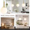 10" Gold Modern Globe Pendant Light 2 Pack Mid Century Pendant Lights with Milky White Glass Hanging Light Fixture for Kitchen Island Dining Room Bedroom Living Room Entryway(Bulbs Incl.)