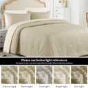 HOMBYS 3 Piece Seersucker Oversized King Comforter Set 128x128, Breathable Beige Soft Comforter Set, Lightweight Down Alternative Comforter, Bedding Comforter Sets with 2 Pillow Shams for All Season