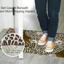 1/10 Inch Ultra Thin 24"35" Large Front Door Mat Indoor Entrance Inside Non Slip, Waterproof Rubber Kitchen Mat and Interior Home Washable Door Mat, Coffee Brown
