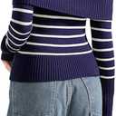 SUUKSESS Women Off Shoulder Sweaters Long Sleeve Ribbed Knit Going Out Fall Tops Blouse (Blue, XS)