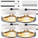 Flea Trap 4 Packs  Premium Flea Traps for Inside Your Home  Natural and Child-Friendly Light Trap for Indoor with Natural Glue Discs Refills and Lightbulb