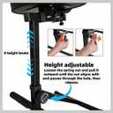 BlissKiss Adjustable Guitar Stool with Back Support - Professional Musician Throne with Instrument Hanger, Foldable Design for Stage & Studio, 33.9"-42.1" Height Range, Black