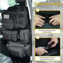 Tactical Car Seat Back Organizer,Tactical Molle Seat Back Organizer with 6 Detachable Molle Pouch,Universal Fits for Car Truck Jeep Vehicle Black