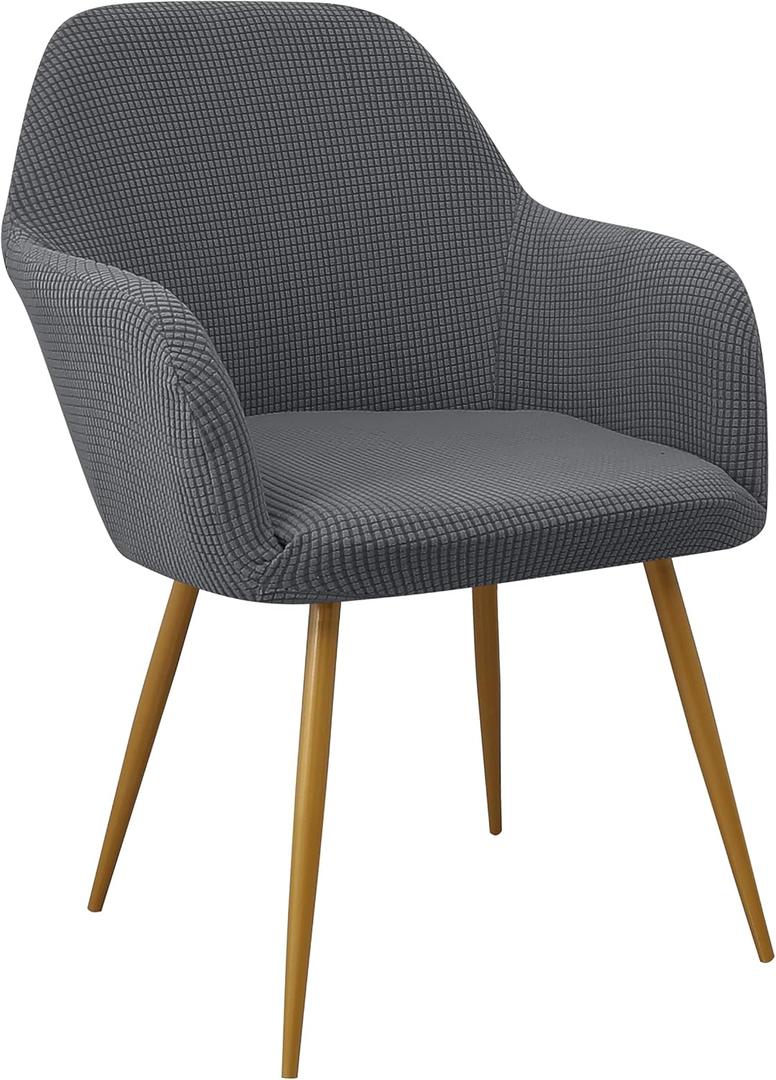 Yonus Dining Room Chair Slipcovers Parsons Chair Covers Sets Armchair Covers Removable Chair Protector Cover Seat Slipcovers for Living Room (1, Grey)