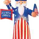 Gemmy Patriotic Inflatable 6' Uncle Sam with American Flag