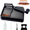 Cigarette Rolling Machine, Manual Cigarette Roller Cigarette Tobacco Injector for 8mm Diameter Pipes and Most Cigarette Tubes - Includes Pressed Board, Cleaning Brush, Tube Probe, Spray Bottle (Black)