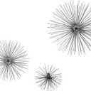 CosmoLiving by Cosmopolitan Metal Starburst Home Wall Decor 3D Wall Sculpture, Set of 3 Wall Art 6", 9", 11"W, Silver