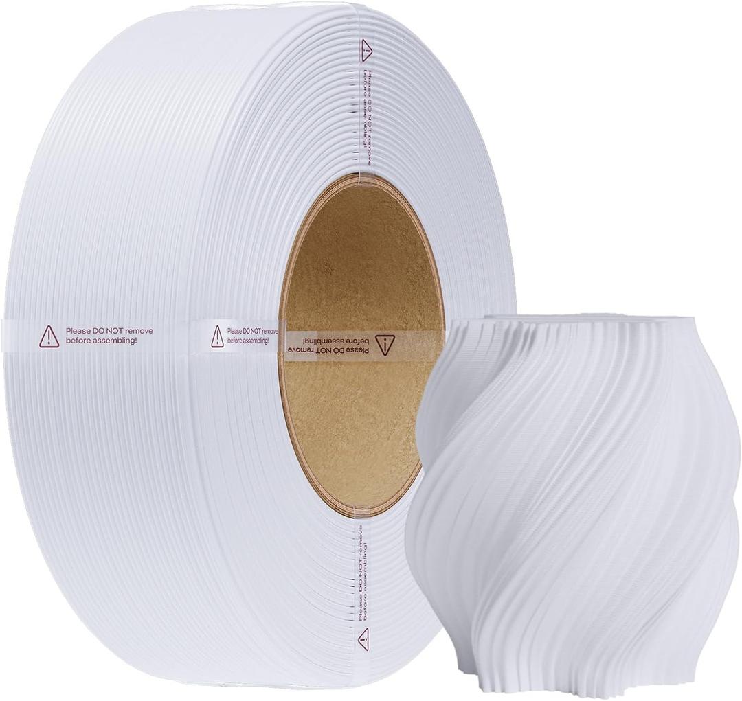 Creality PETG Filament Refill 1.75mm 1KG, No-Spool for Bambu Lab Reusable Spools, 3D Printer Filament High Precision 0.02mm, Odorless & Moistureproof, White