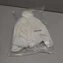 Toddler Winter Hat with Mittens Set - Baby Kids Warm Fleece Knit Beanie Hat & Thick Gloves Skiing Cap for Girls(White, L/4-7 Years)