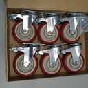 6 x 6 Pcs 4 Inch Heavy Duty Casters, (6 casters Load Capacity 3300 lbs) Lockable Swivel Bearing Caster with Brakes for Workbenches, Shelves, Carts, Etc.