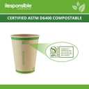 Responsible Products Certified Compostable 12 oz Paper Cups, Cold ＆ Hot Coffee Cups, Disposable Paper Cups, Extra Strength Disposable Cups, Made without PFAS (50 count)