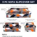 Peryiter 3 Pcs Slipcover Set for Couch Furniture Covers for Sofa Loveseat Couch Arm Chair, Form Fit Stretch, Wrinkle Free, Furniture Protector(Gray Diamond,Milk Silk Spandex)