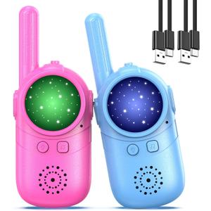 Walkie Talkies for Kids Rechargeable, 3 4 5 Year Old Boy Girl Gifts, 2 Pack Birthday Gifts for 3 4 5 6 7 8 Year Old Boys, Toddler Toys for Indoor Outdoor Games (Bubble Cotton)