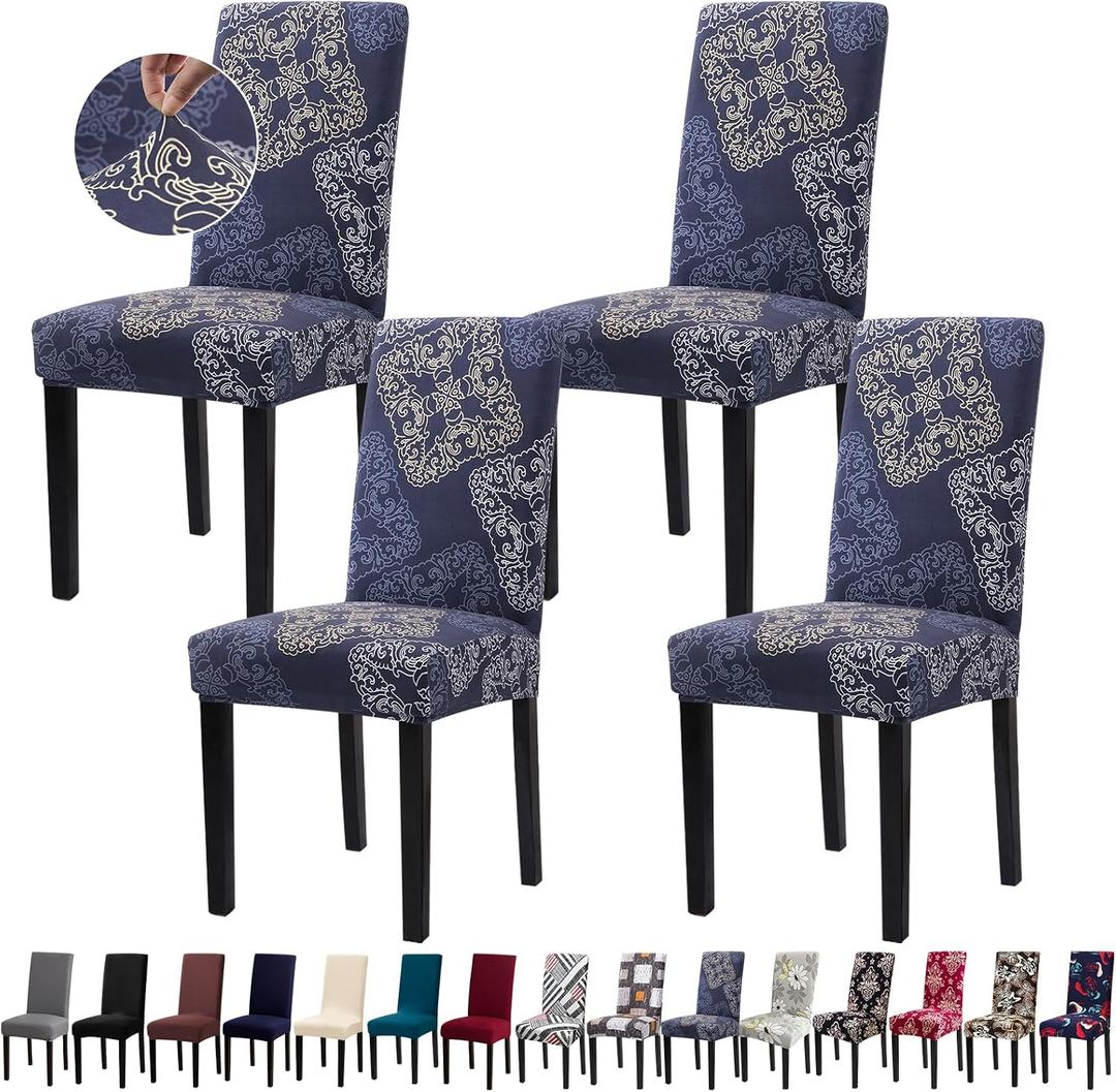 Chair Covers, Stretch Kitchen Dining Room Chair Covers Set of 4, Removable Washable Dining Chair Slipcovers for Home, Hotel, Banquet