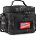 ATRIPACK Lunch Box for Men, Tactical Lunch Bag MOLLE Webbing Leakproof Insulated Large Lunch Cooler Women Adult Meal with Adjustable Shoulder Strap Durable Lunch Pail (Camo-Black) (Medium)