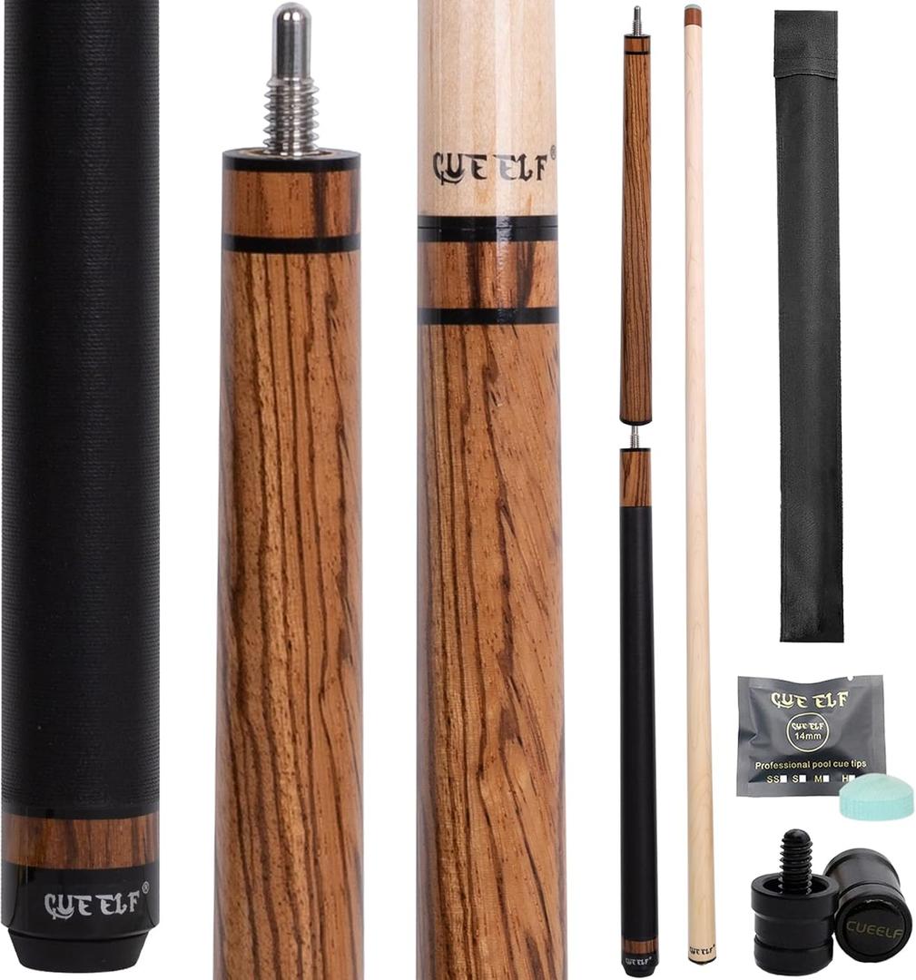 CUEELF Break Jump Cue Hard Maple Shaft 13.5mm Bakelite Tip, 21 oz