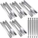 Hiorucet Grill Parts for Broil King 5-Burner Baron 590, 9235-24, 9235-84, Baron 540, 9231-84, 4-Burner 9221-64, Baron 440, Baron 420, 3-Burner Baron 320, 9221-54, 9211-54, Heat Plates Burner Tubes