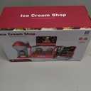 Ice Cream Toys Set, Pretend Play Shop Store, Ice Cream Counter with Light, Ice Cream Maker Playset, Cashier Toy with Sound, Kitchen Accessories Fake Food&Card, Gift for Toddlers Girls Boys 3+