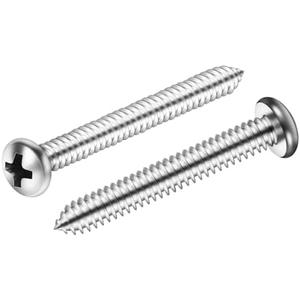 #10 x 2 Pan Head Self Tapping Screw, Pan Head Sheet Metal Screws Wood Screws, Stainless Steel 304 (18-8), 50 Pack