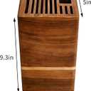 Acacia Wood Universal Knife Block, Countertop Knife Holder Organizer with Scissors & Sharpening Rod Slots, Space Saving Storage without Knives