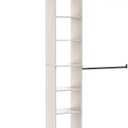 ClosetMaid SuiteSymphony Wood Closet Organizer Kit with Tower, (3) Hang Rods, (5) Shelves (2-Adjustable), Fits Spaces 4-9 ft. Wide, White Timber