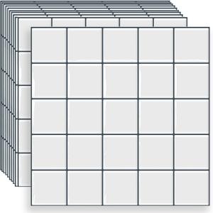 Square Peel and Stick Backsplash Tiles Self Adhesive Subway Checkered Grid for Kitchen Bathroom Wall White (10-Sheet,12"12")