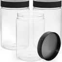 Vumdua 27 Ounce Plastic Jars with Lids, 6 Pack Food Storage Containers Airtight, Clear Containers for Organizing