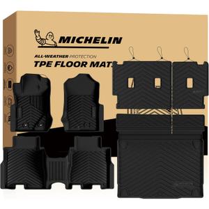 Michelin Vehicle Mats for 2021-2026 Ford Bronco 4-Door (6 Piece) | Not Fit Bronco 2 Door or Sport or Vinyl Floor, All-Weather TPE Custom Fit Liner, Premier